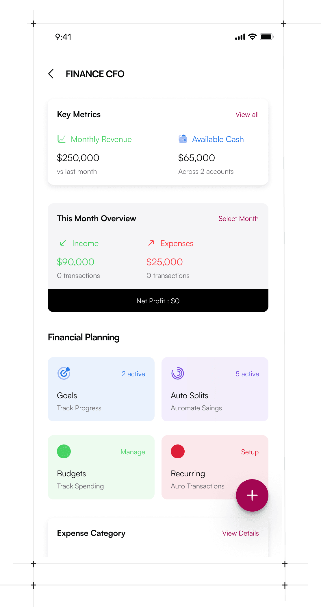 Thimblely financial dashboard for fashion businesses