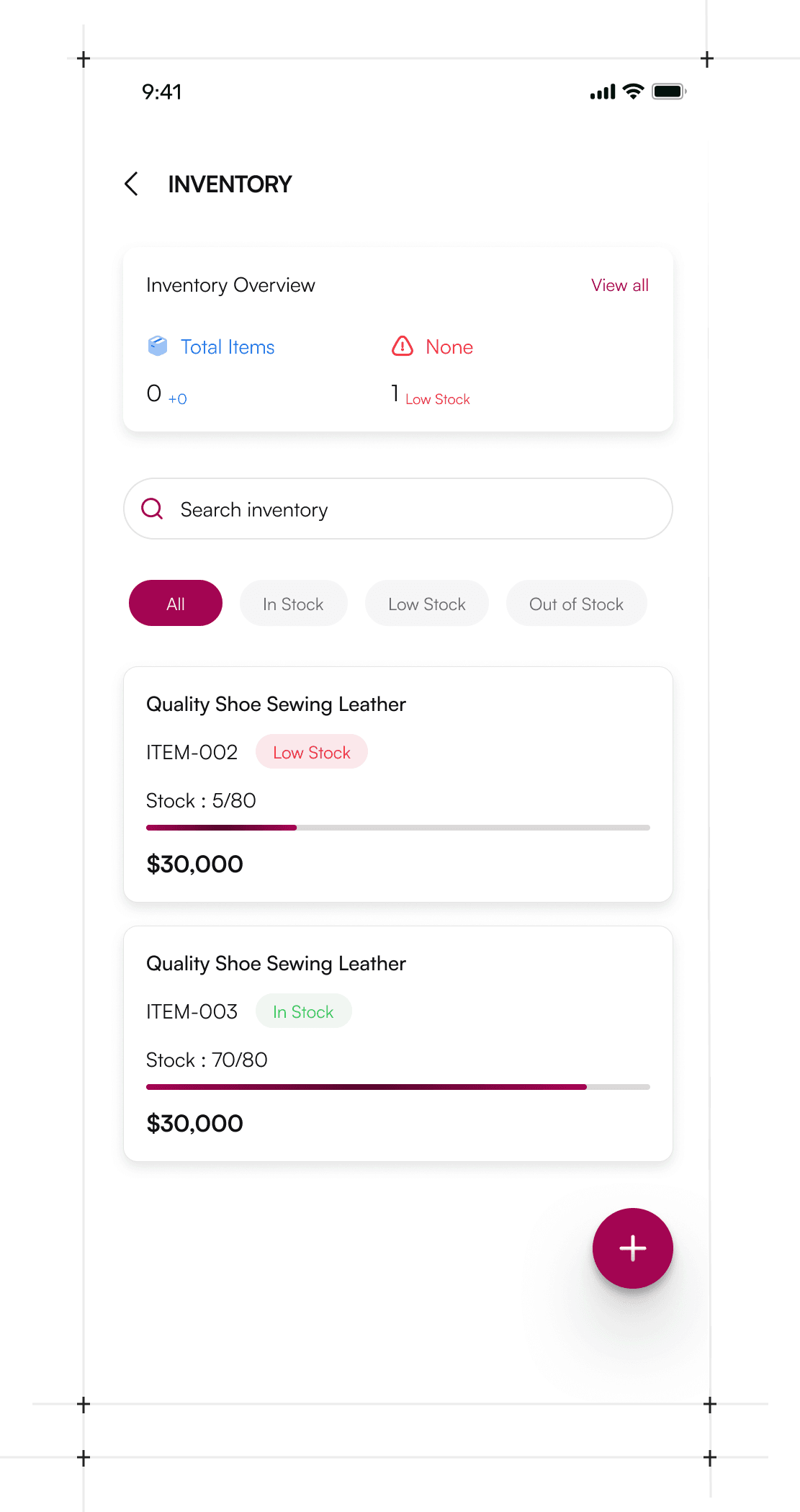 Thimblely inventory tracking for fabrics and materials